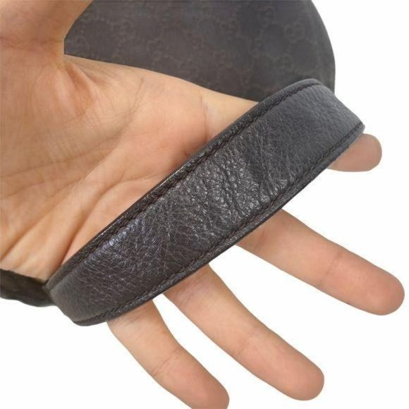 Authentic Gucci Shoulder Bag Brown Canvas Used GG Vintage Handbag - Picture 5 of 13